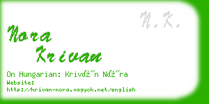 nora krivan business card